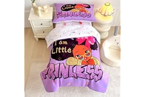 GRAT TIOC 4 Piece Toddler Bedding Set for Girls,Toddler Black Girl Magic Comforter Set,Black Princess Toddler Bed Comforter Set Includes Comforter, Flat Sheet,Fitted Sheet,Pillowcase