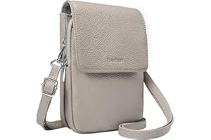 befen Genuine Leather Small Crossbody Bags for Women, Cell Phone Cross body Purse Bag with RFID Blocking Card Slots