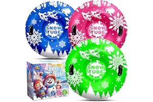ZIZZ Snow Tubes for Kids Adult -Heavy Duty Inflatable Snow Sleds for Toddler Kids Adult Sledding Toys Outdoor Sport Activities Gift for Boys Girls Christmas Winter Toys Suppiles
