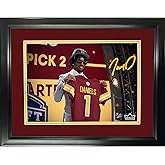 Framed Jayden Daniels Draft Facsimile Laser Engraved Signature Auto Washington Commanders 11"x14"Football Photo HOFSM Holo