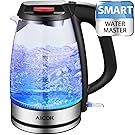 Aicok Electric Kettle SpeedBoil 1500W BPA-Free Glass Tea Kettle, Cordless Kettle with Auto Shut-Off and Boil-Dry Protection(FDA Certified/UL Approved)