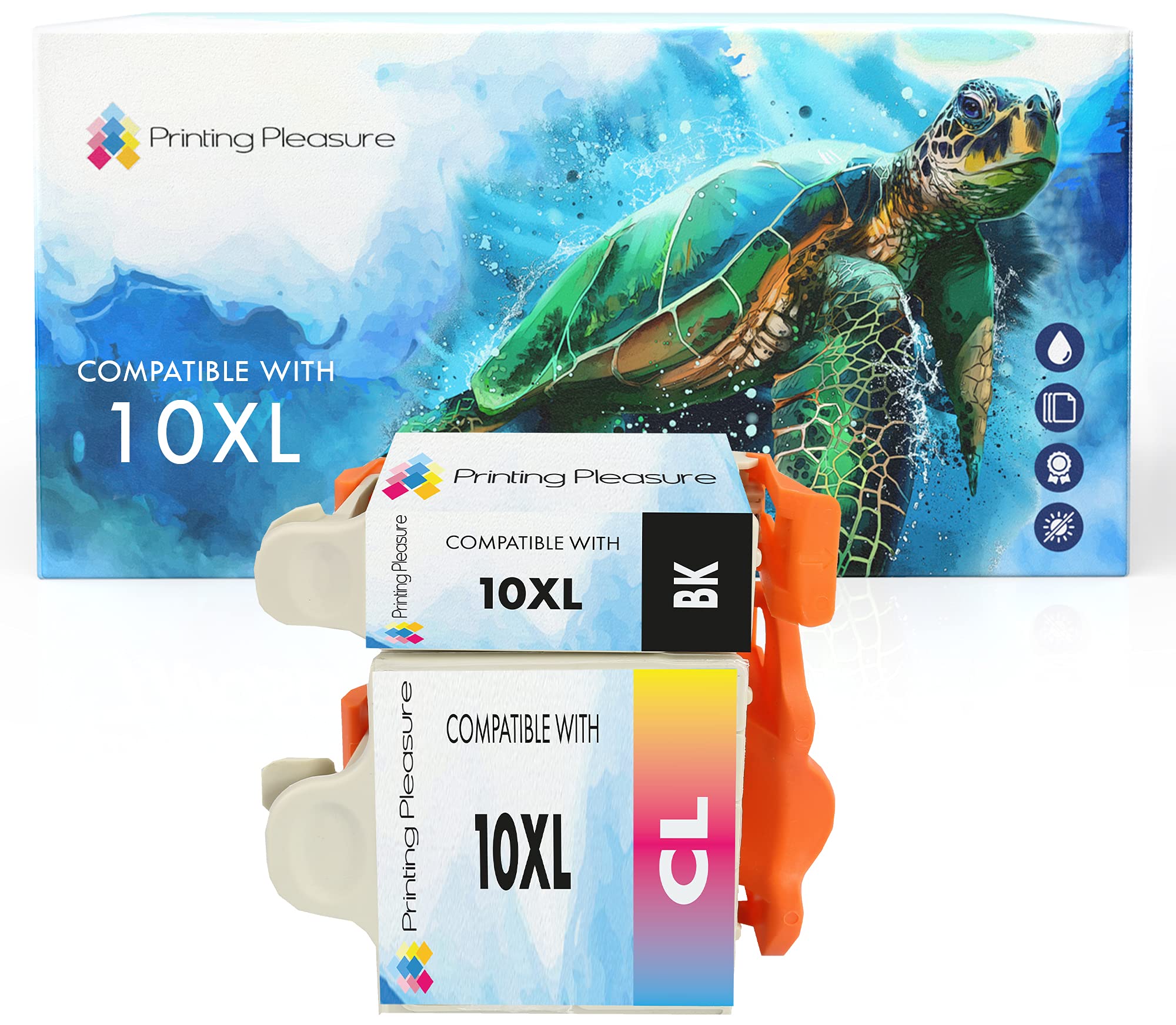 2 XL (1 SET) Compatible 10B & 10C Ink Cartridges for Kodak ESP 3 5 7 9 3200 3250 5000 5100 5200 5210 5250 5300 5500 6100 6150 7200 7250 9200 9250 Hero 6.1 7.1 9.1 - Black/Colour, High Capacity