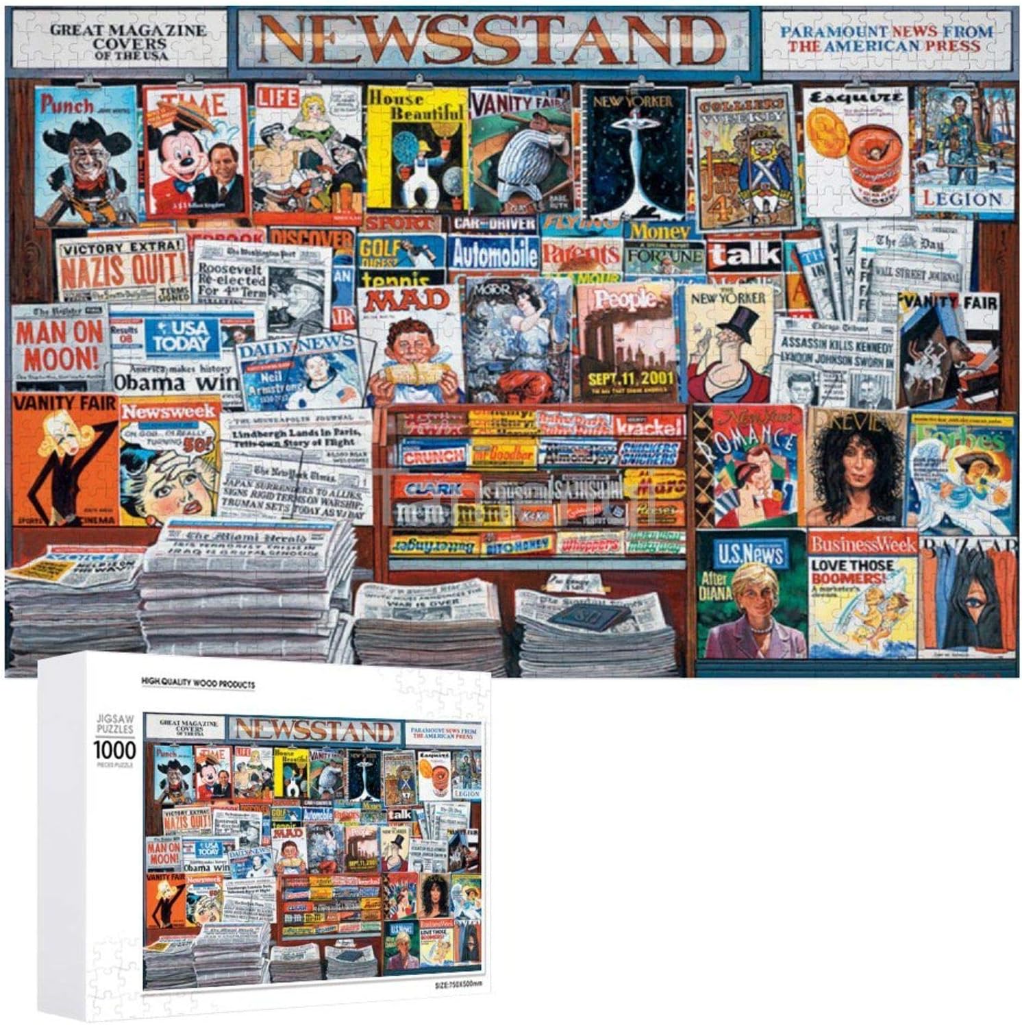 Amazon.com: Jigsaw Puzzle 1000 Piece Great Magazine Covers Large Puzzle ...