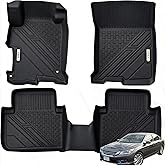 XTWEEX All Weather Floor Mat for Honda Accord Sedans 2013-2017, TPE Car Mat Full Set Front & Rear 3PCS,Custom Fit Floor Liners - Anti-Slip Waterproof Odorless Easy Clean - Black
