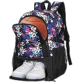 Goloni Basketball Backpack,Large Sports Bag with Ball Compartment & Shoe Compartment,Basketball Bag Fit Volleyball, soccer,Gym