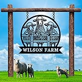 Customized Sheep Farm Metal Sign, Three Sheeps Metal Sign,Sheep Farm Family Name Sign, Personalized Ranch Barn Sign, Sheep Ranch Sign, Farmhouse Decor, Farmer Presents