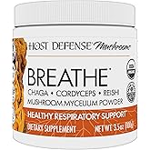Host Defense Breathe* Powder - Immune & Respiratory Support Mushroom Supplement - Herbal Lung Health Support Supplement with Chaga, Reishi & Cordyceps - 3.5 oz (66 Servings)*