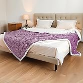 YUSTAL Electric Heated Blanket Full Size 72x84 Inch - Super Soft Flannel, 10 Heat Settings, 1-12H Auto Shut Off, Machine Washable, Easy Controller, Perfect for Winter Warmth - Leopard Black Pruple