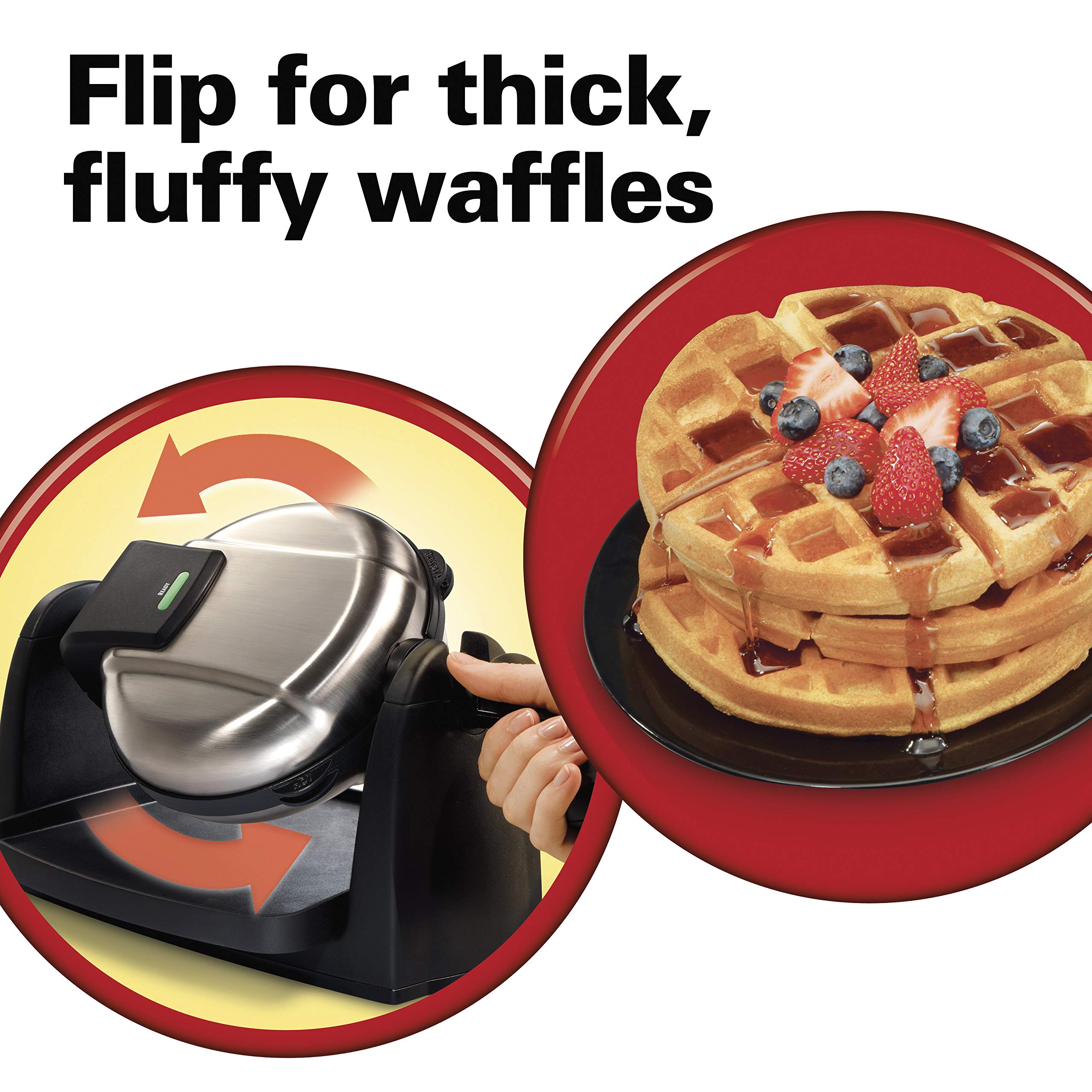 Hamilton Beach Flip Belgian Waffle Maker with NonStick Removable