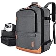 BAGSMART Compression Travel Backpack, 40L Expandable Airline Approved Carry On Backpack with Packing Cubes, Water Resistant Weekender Backpack Fits 17 Inch laptop, Luggage Daypack with Shoe Bag, Grey