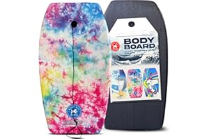 Back Bay Play 26"-41" Body Boards - Lightweight EPS Core Boogie Boards for Beach - Bodyboard, Boogie Board for Beach Kids with Wrist Leash Surfing for Kids & Adults