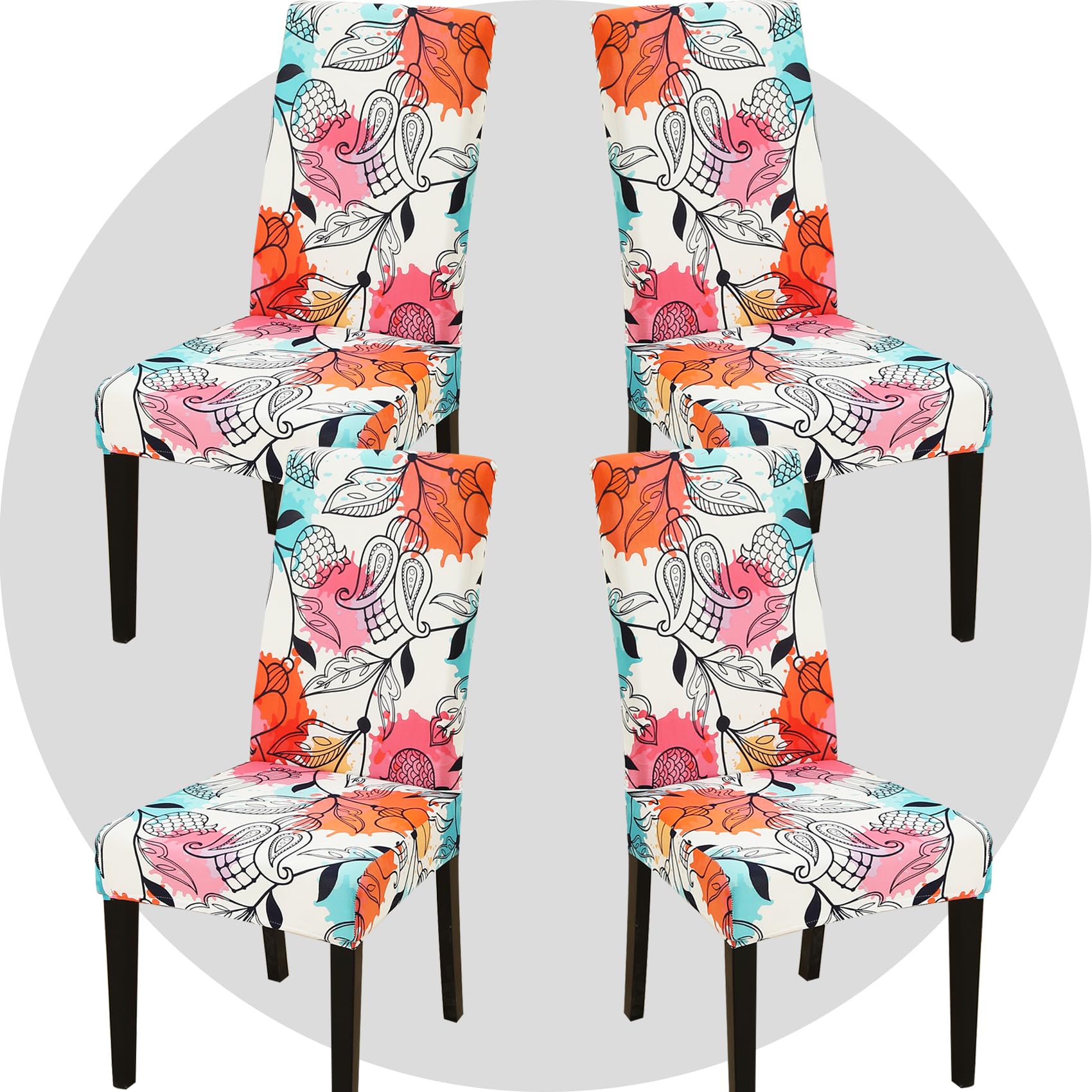 TOMMO Dining Room Chair Covers Set of 4, Stretch Removable Washable Spandex Dining Chair Slipcovers Protectors, Kitchen Chair Covers for Dining Room Party Hotel Ceremony Banquet