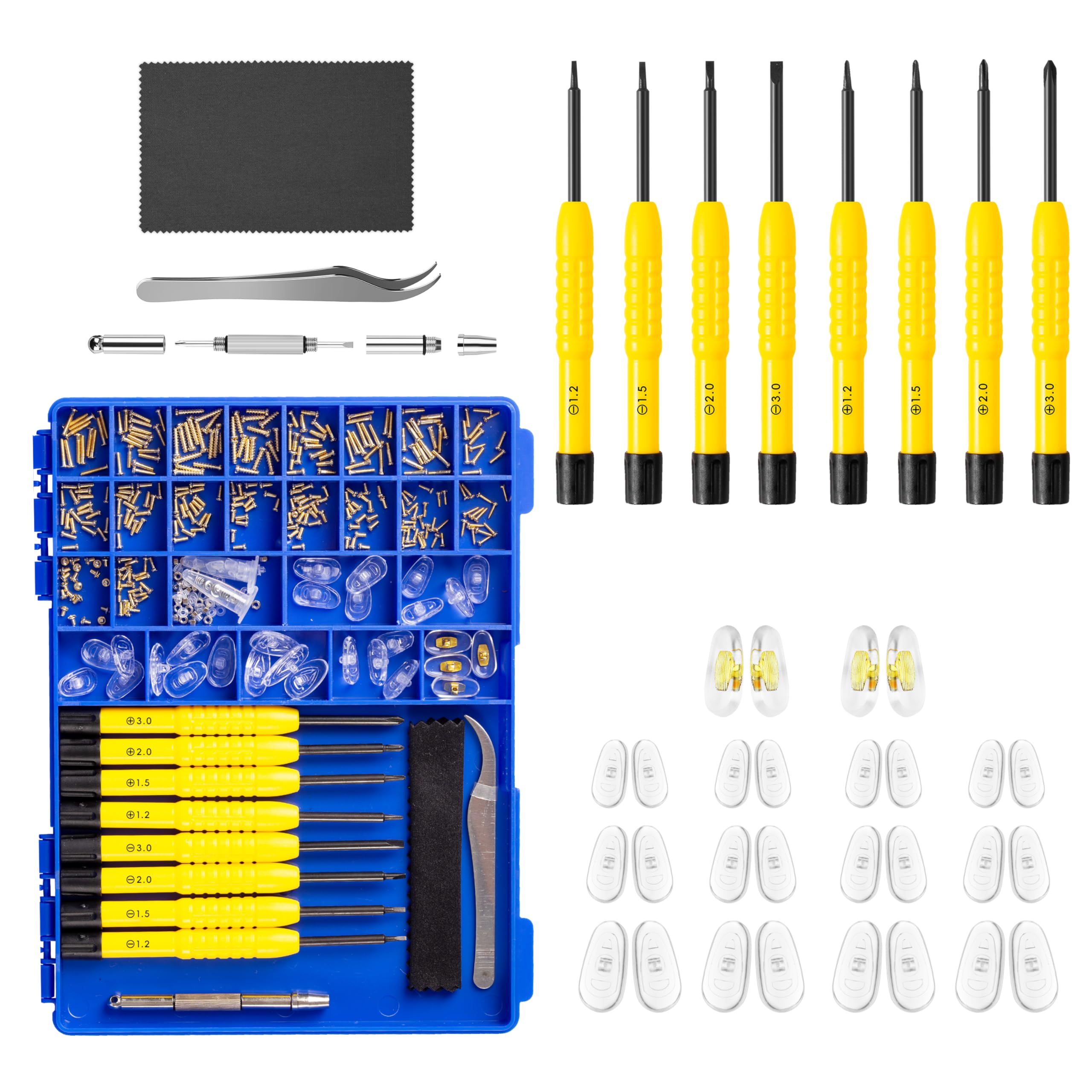Photo 1 of Magnetic Eyeglass Repair kit with Gold Screw, Upgraded All-in-One Eye Glass Repairing Kit Included Precision Screwdriver Sets, Nose Pads