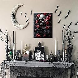 Gothic Canvas Wall Art Set of 3, Romantic Rose