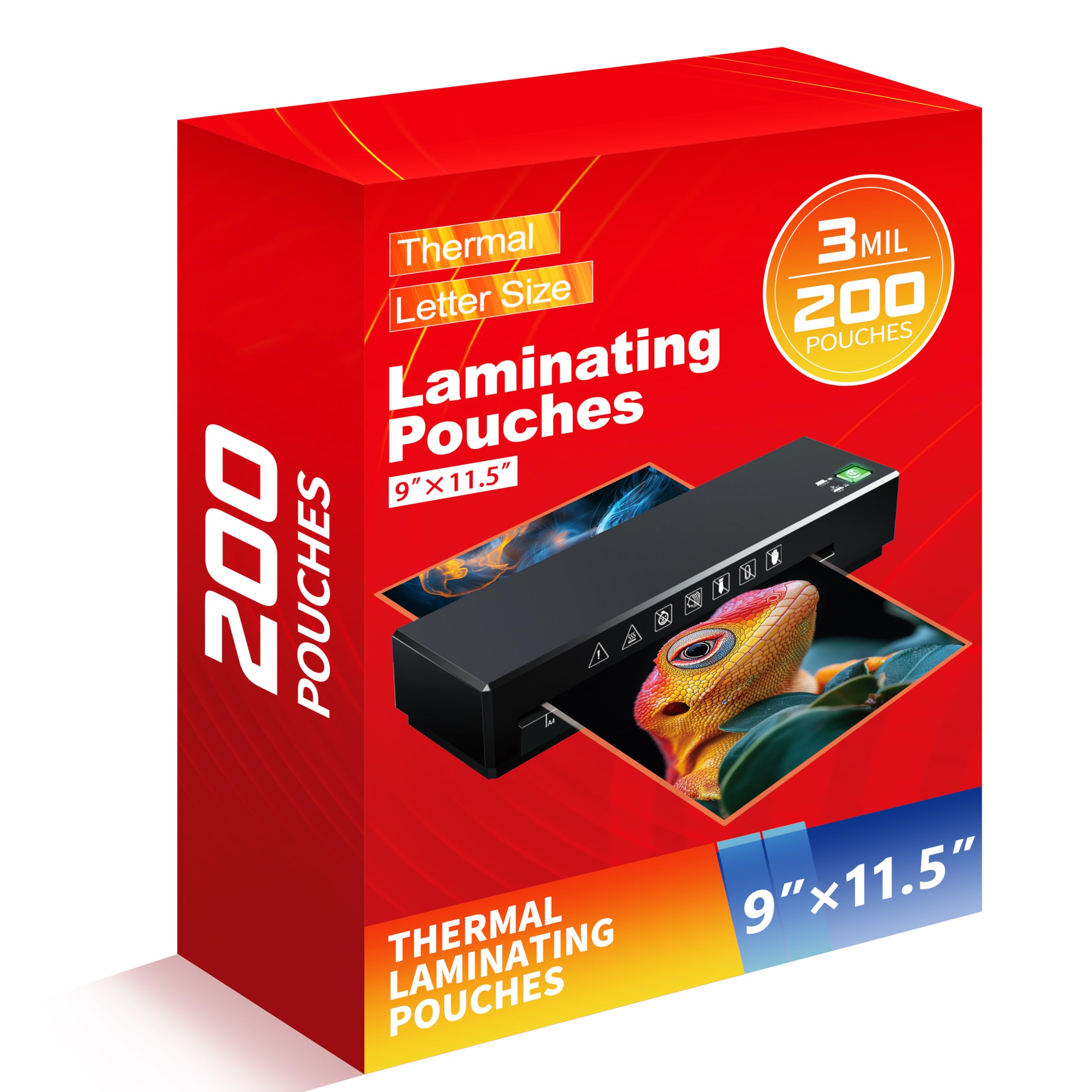 Photo 1 of Thermal Laminating Pouches,Hold 8.5 x 11 inch Sheets 200 Pack,3 Mil Clear Thermal Laminate Pouches 9 x 11.5 inch Lamination Sheet Paper