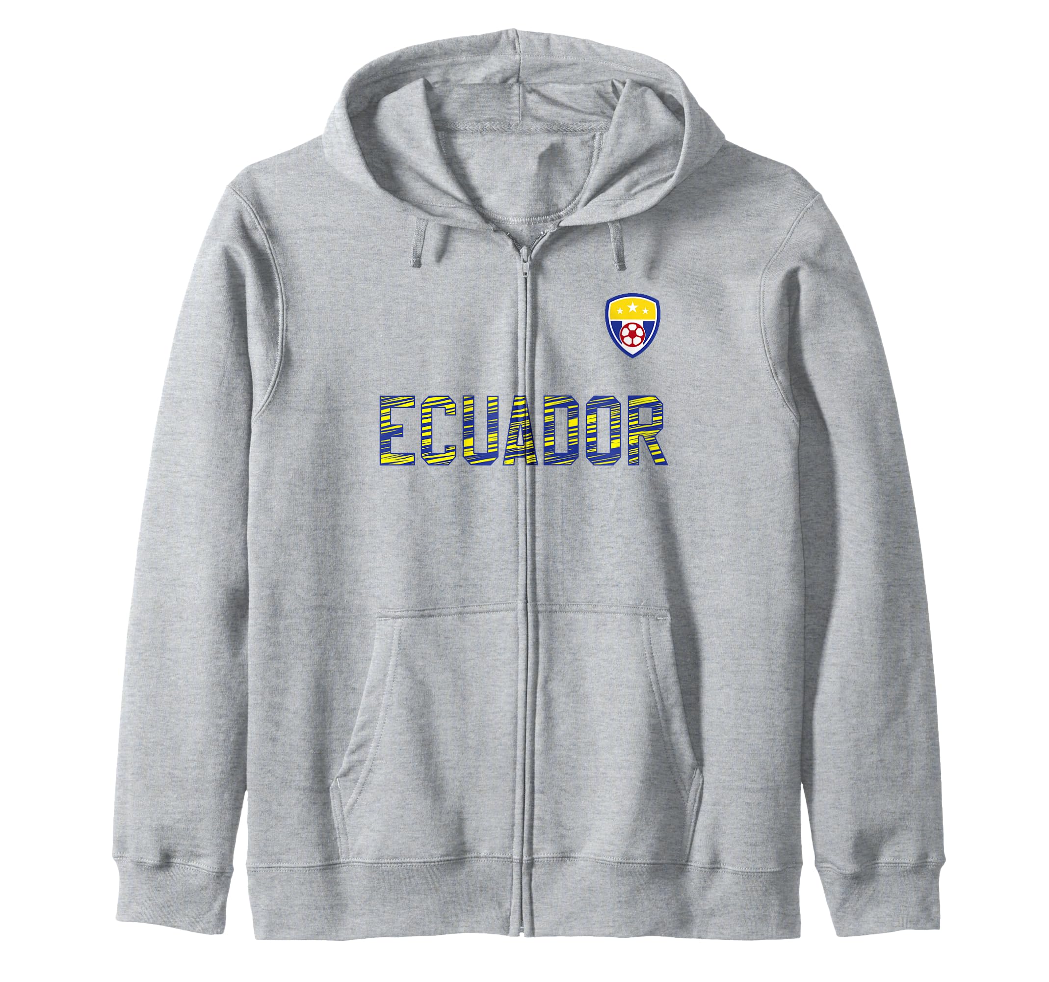Ecuador Football Blue Yellow Striped Lyrics Zip Hoodie