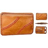 Rawlings | Baseball Stitch Front Pocket Wallet | Genuine Leather | Tan