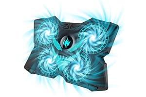 LIANGSTAR Laptop Cooling Pad, Gaming Laptop Cooler 3 Big Fans for 10-15.6 Inch Notebook, Laptop Cooling Stand with 5 Height Adjustable, 2 USB Ports & Phone Holder, Control Fan Speed