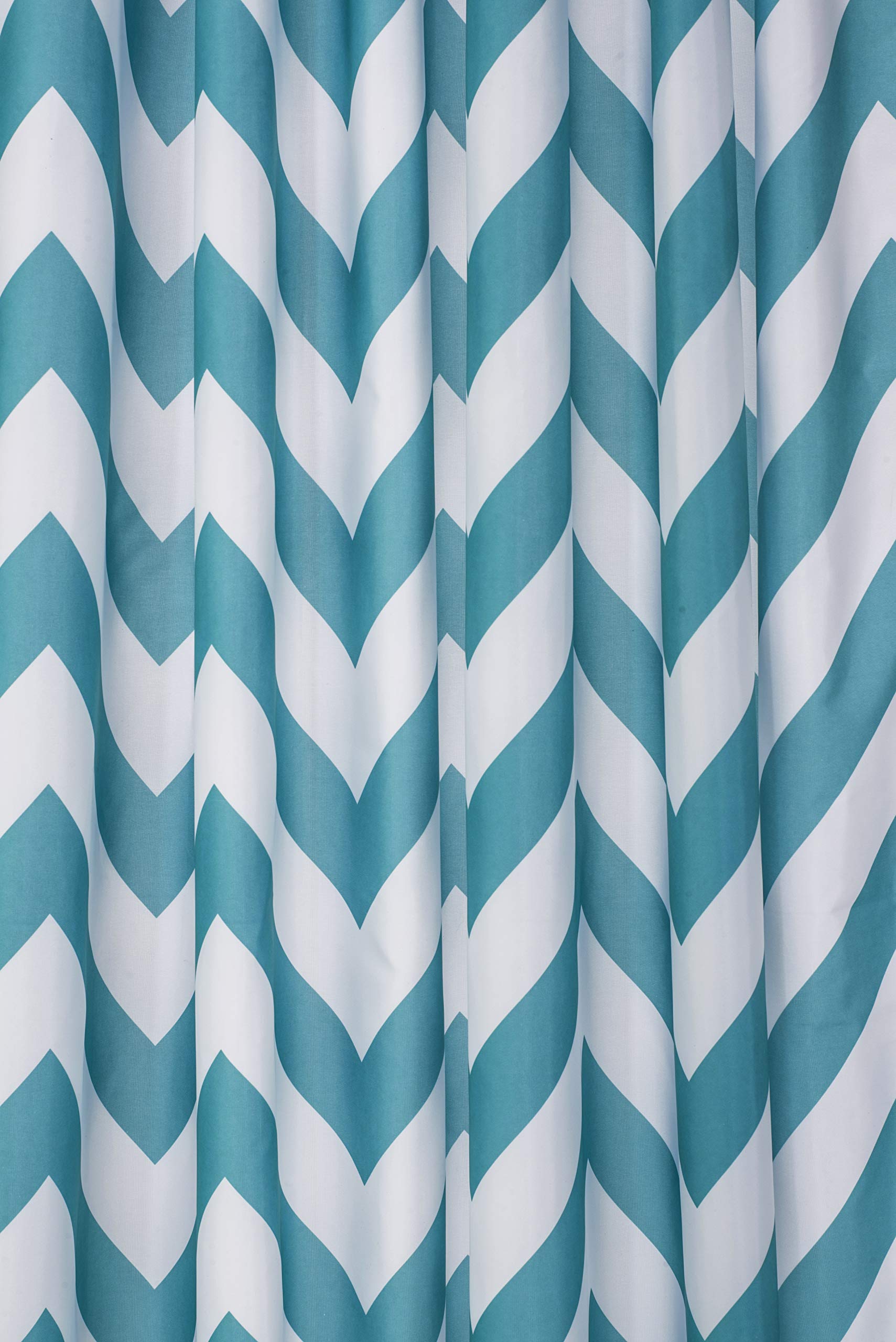 Croydex Aqua Chevron Textile Shower Curtain with Hygiene 'N' Clean, 1 x 180 x 180 cm