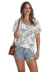 WEESO Womens Summer Tops 2025 Pleated Plus Size