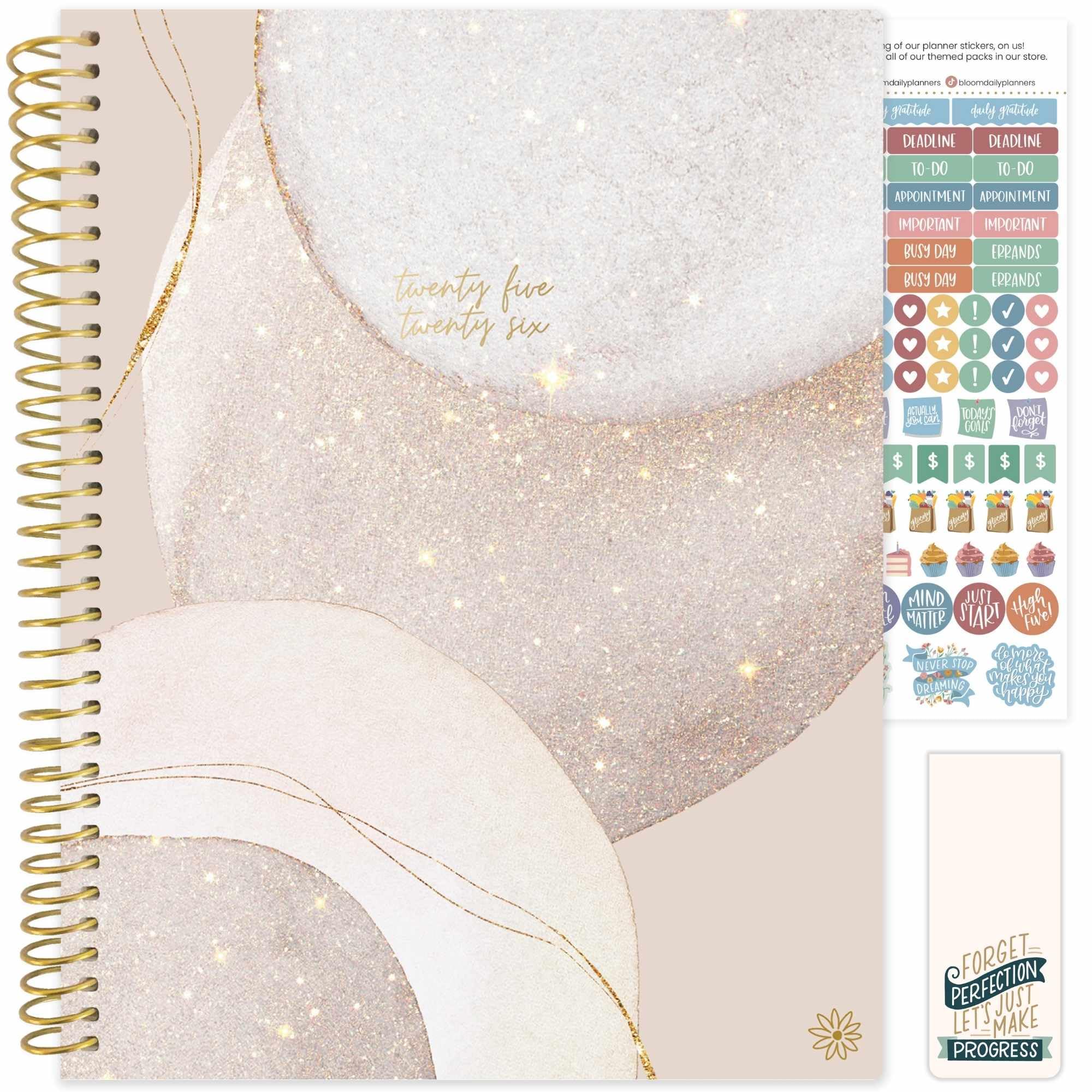 Photo 1 of bloom daily planners 2025-2026 (8.5" x 11") Academic Year Day Planner (July 2025 - July 2026) - Aesthetic Weekly & Monthly Dated Agenda Organizer with Stickers - Brushed Beige
