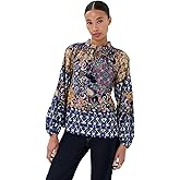 Mae Top - Kaleidoscope Paisley Combo Blue / M