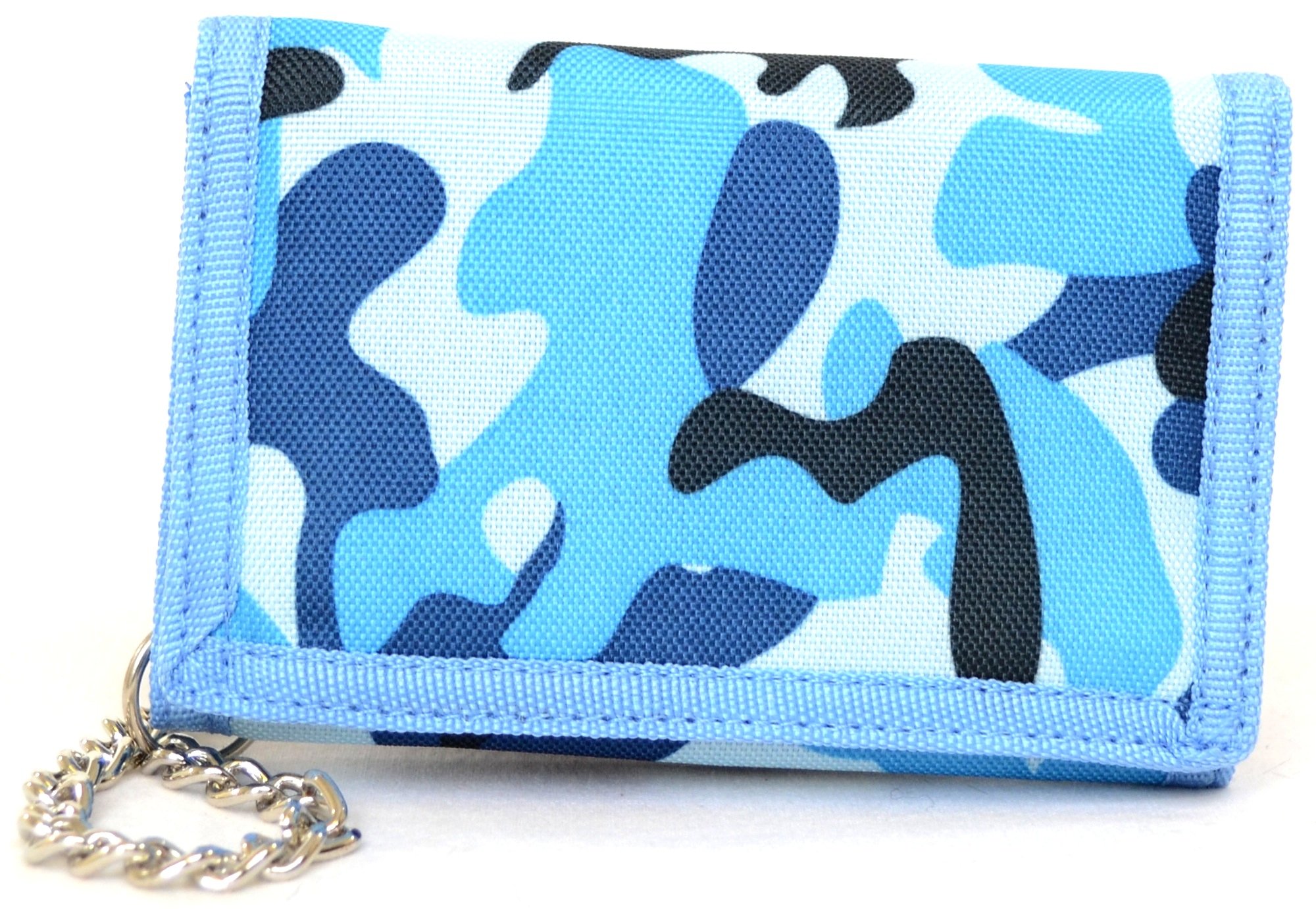 SNUGRUGS Mens/Boys Army Camouflage Wallet with Chain - Blue Swirl
