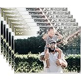 DZZ 6x4 Picture Frame Set of 6,Acrylic Picture Frames Wall Mounting Displays 6 by 4 Inch Picture,Clear Picture Photo Frames for Home,Office,Hotel- Horizontally (6 Pack)