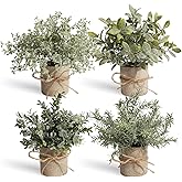 PENGYEE 4Pcs Small Fake Plant for Home Decor, Artificial Plants Indoor for Shelf Decor, Small Artificial Plants in Pots for Kitchen Bathroom Laundry Farmhouse Room Decor