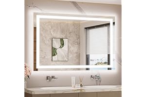 TETOTE LED Bathroom Mirror 24 x 40 Inch Brighter Lighted Bathroom Vanity Mirror with Lights, Front and Backlit Anti-Fog Wall 