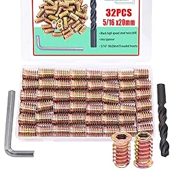 Twidec/32PCS 5/16"-18 Threaded Inserts for Wood