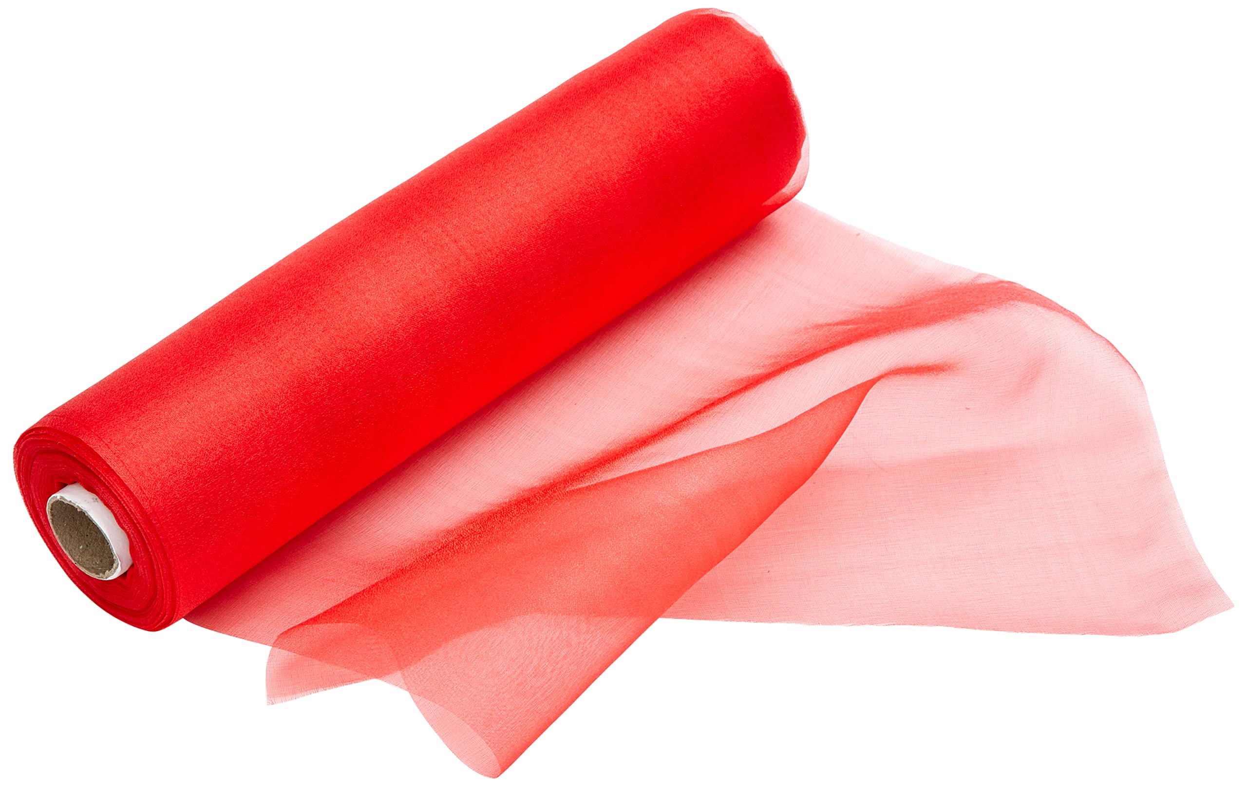 Eleganza Soft Sheer Organza 29cm x 25m No.16, Number 16 Red