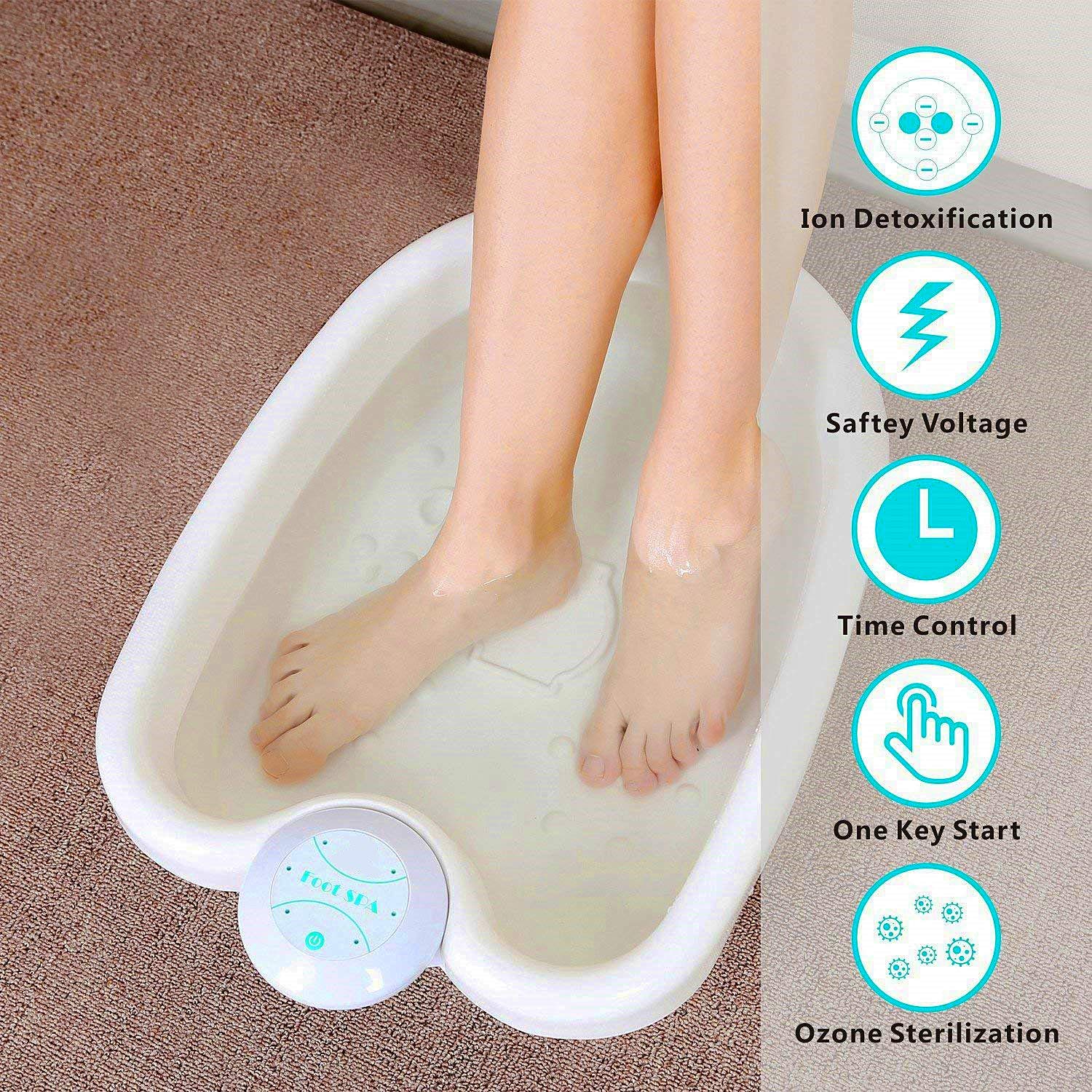 Portable Ionic Detox Foot Bath Machine, Ionic Detox Foot Spa Chi Cleanse with 5 Liners for Home Use Spa Club Salon or Holiday Travel Gift US Stock(Tub not Include): Beauty