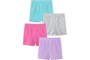 YERIOK 4 Pack Cotton Toddler Girls Shorts Girls Cartwheel Shorts Girls Bike Shorts Kids Biker Under Dress Dance Shorts