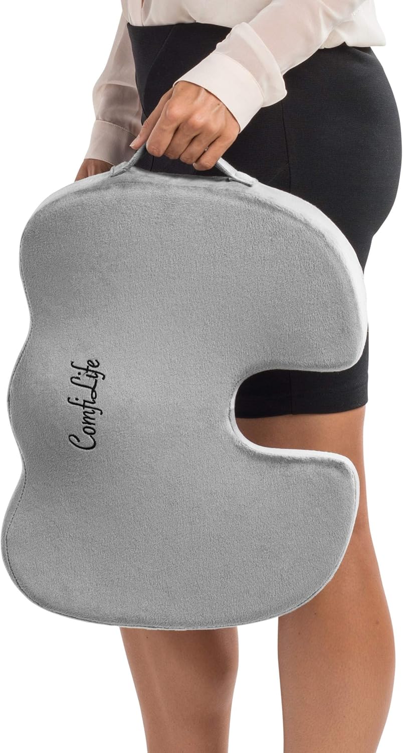 ComfiLife Gel Enhanced Seat Cushion - Non-Slip Orthopedic Gel & Memory Foam Coccyx Cushion for Tailbone Pain - Office Chair Car Seat Cushion - Sciatica & Back Pain Relief : Office Products