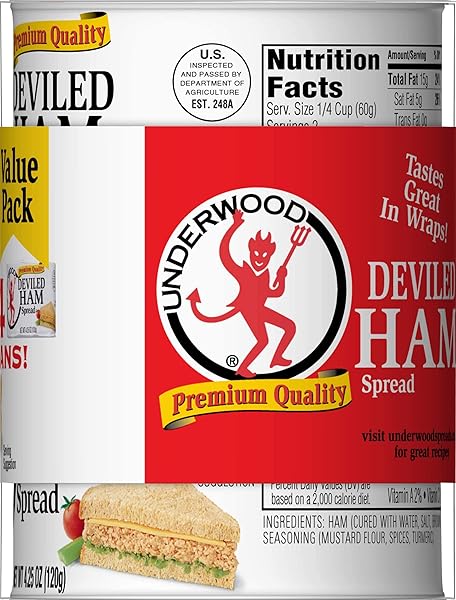 UNDERWOOD DEVILED HAM SPREAD, 4.25 OUNCE (PACK OF 4)