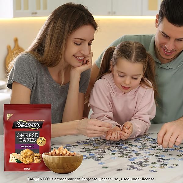SARGENTO® CHEESE BAKES PEPPER JACK CRACKERS, CHEESE CRACKERS, LUNCH SNACKS, 4.5 OZ