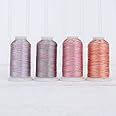 Threadart Variegated Polyester Embroidery Thread Set - 4 Pastel Shades - 40wt - 1000m Cones - 5 Sets Available