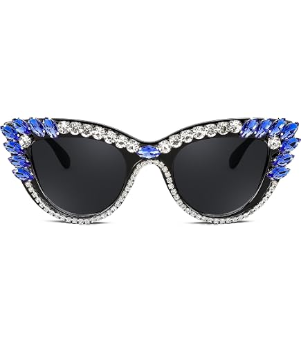 Cat Eye Rhinestone & Pearl Sunglasses with Metal Frame, UV400 Protection Amazon.com: mincl Trendy Cat Eye Rhinestone Sunglasses for  main image 4