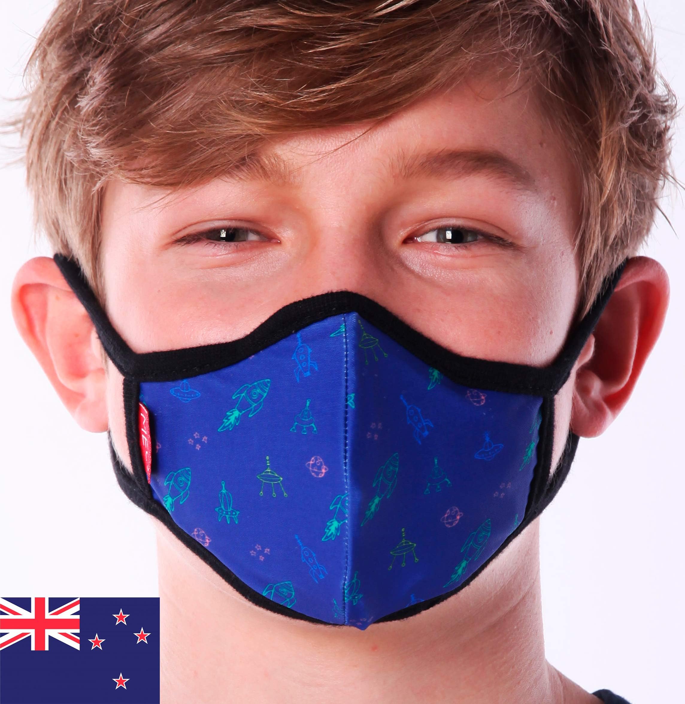 MEO Kids Face Mask - Reusable and Washable Face Mask, Breathable and Comfortable for Kids, Replaceable Filter (Space)