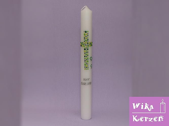 Kommunionkerzen Konfirmationskerze Kerze zur Kommunion Taufkerzen Mädchen 400x40mm inkl. Beschriftung alle Motive Handgeferti