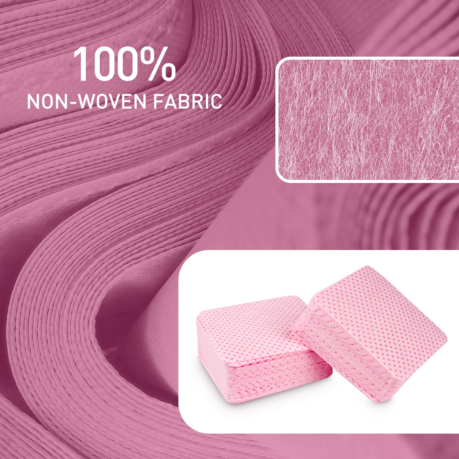 1080 PCS Pink Lint Free Nail Wipes, Eyelash Extension Wipes, Super Absorbent Soft Non-Woven with a Pump Dispenser Bottle Disposable Nail Polish Remover for Polish Clean Acrylic Nails Remover - Image 2