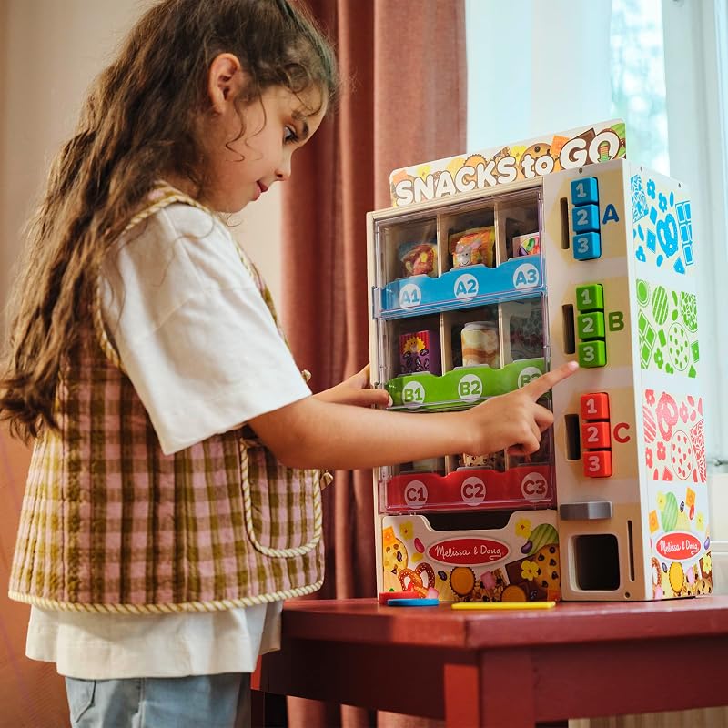 - Máquina Expendedora de Madera con 16 Piezas: Comida de Juguete, Monedas y Tarjeta - 6073586 - Juguetes Niños 3 años + - Regalo Niño 3 años + - Montessori