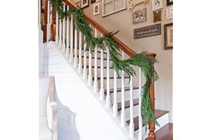Vita Domi 72" Faux Cedar Garland Realistic, 6ft Cedar Christmas Garland for Mantle, Norfolk Pine Garland, Garlands for Decoration Christmas, Cedar Garland Artificial Realistic, Garland for Stairs