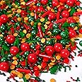 Christmas Sprinkles for Cookies, Red and Green Sprinkles With Green Tree & Gold Star, Perfect for Christmas Dessert Party 4.23 Ounce