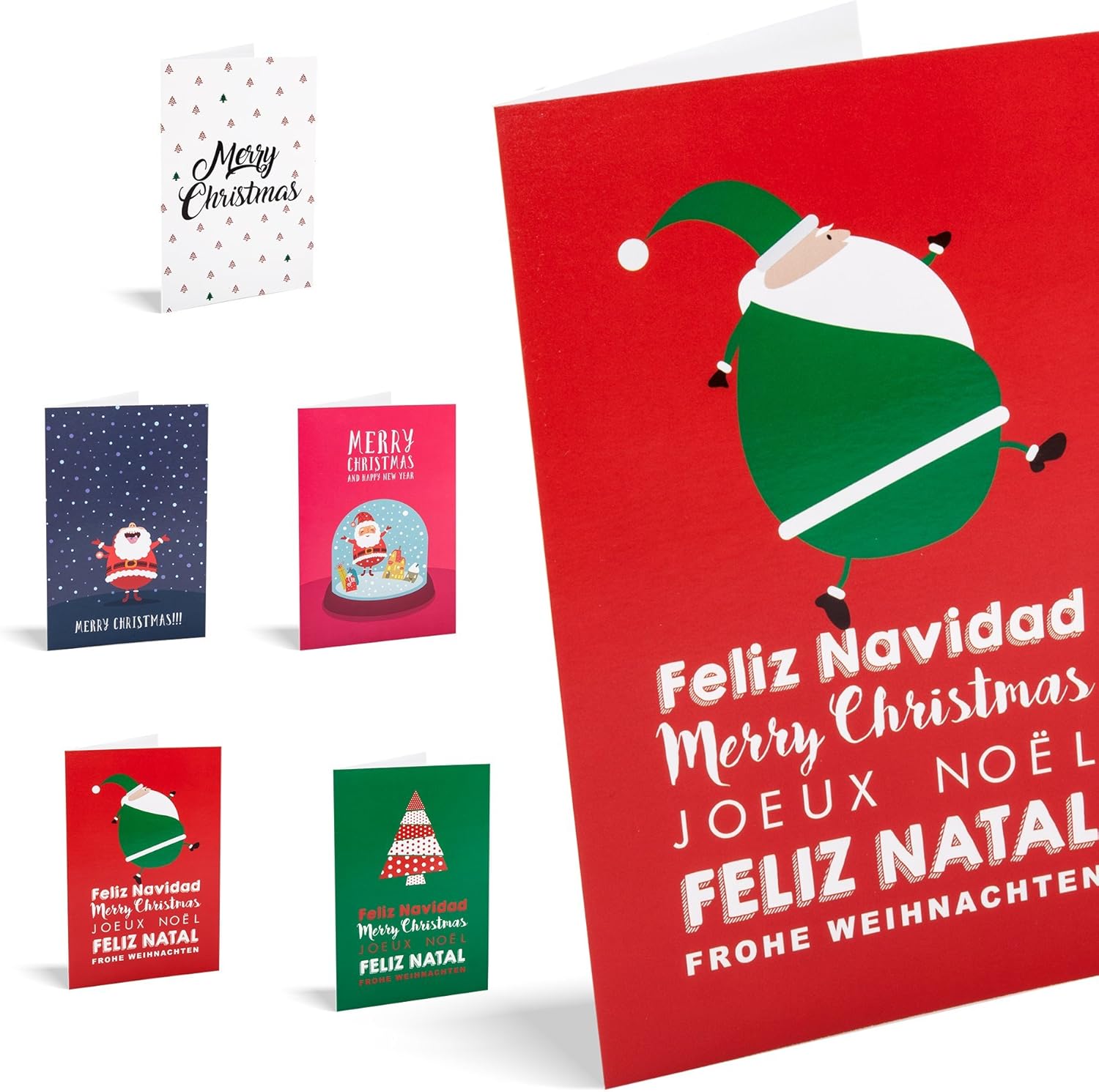 Tarjetas de navidad Snow. Pack De 10 Tarjetas.: Amazon.es: Oficina y papelería