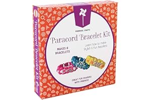 Pinwheel Crafts Paracord Bracelet Kit - DIY Kids Crafts, Paracord Bracelet w/Sturdy Buckle & Paracord 550 Cord - 8 Colorful Friendship Bracelets Gifts - Jewelry Making Kit for Girls 8-12 Years Old