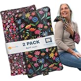 SunnyBay Heating Pad, Neck and Shoulder Wrap, 6x11 inch, Meadow | Warm or Freeze for Cold Therapy, Moist Heat, Soft Cotton-fleece Cover, Meadow Print, 2 Designs