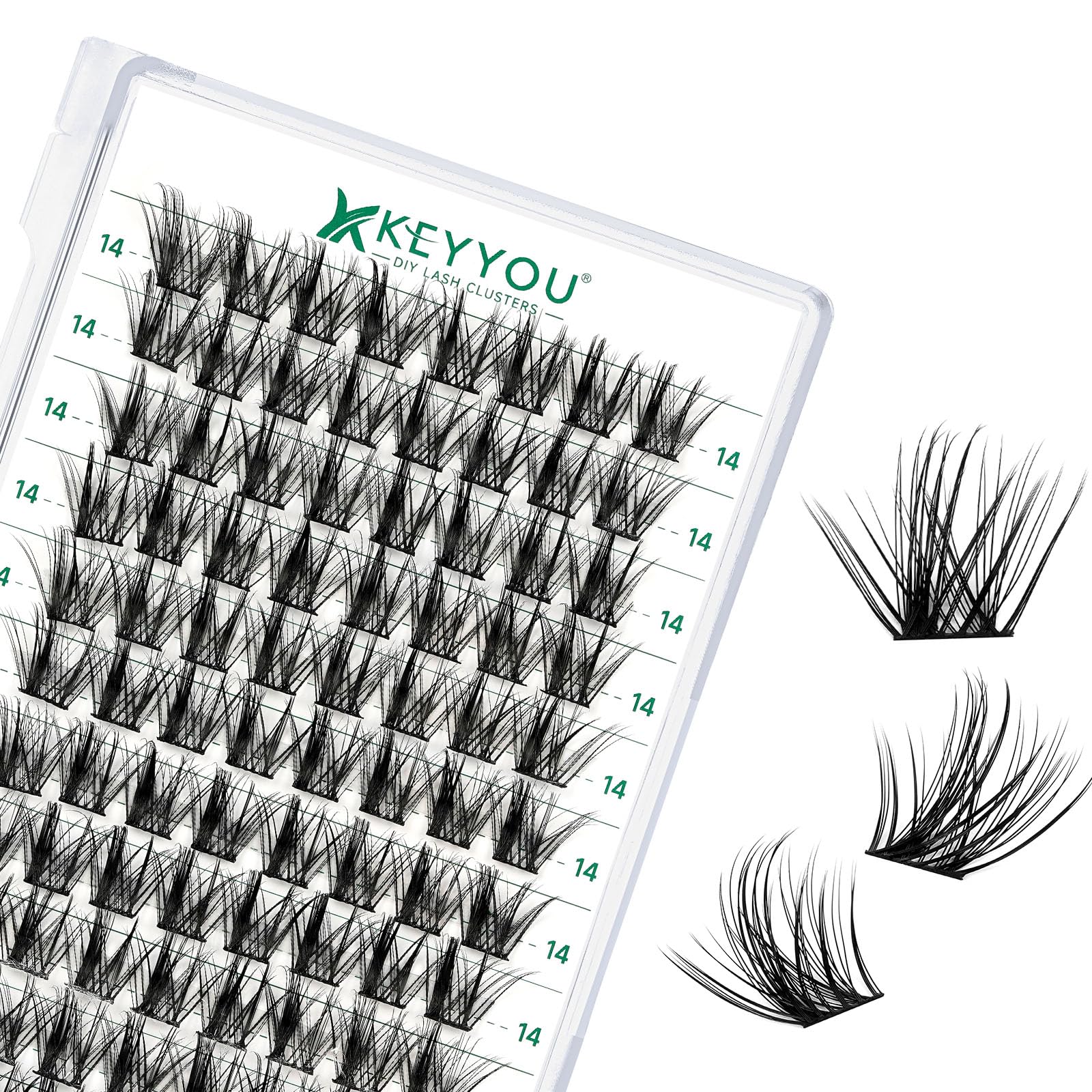 Photo 1 of Lash Clusters 96pcs Individual Lashes D Curl 10mm Eyelash Clusters KEYYOU Volume Wispy Lash Extension Soft&Comfortable Easy DIY at Home(Y19,D-10mm)