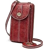 S-ZONE Women RFID Blocking Crossbody Cell Phone Purse Small Faux Leather Wallet Purse